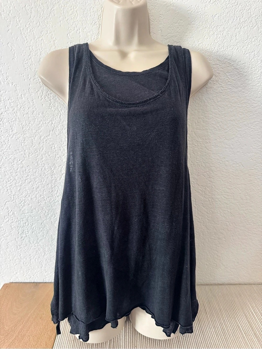 Rag & Bone Black Sleeveless Layered Tank Top
